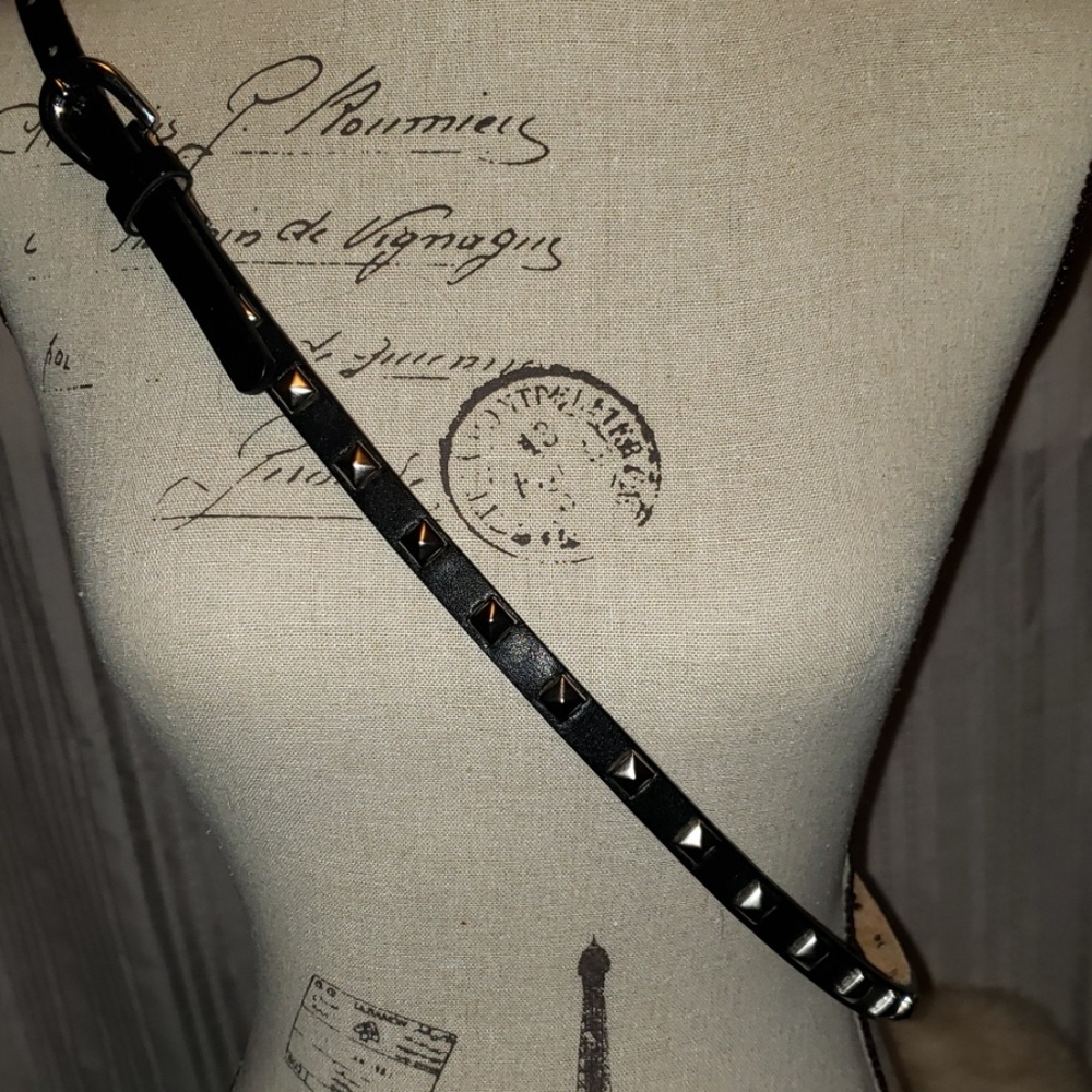 Leather studded belt